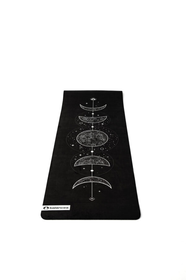 Black Moon Yoga Mat 5mm Non Slip Suede & TPE - Eco-Friendly Fitness & Exercise Mat for Home Gym, Pilates, Gaiam, Hot Yoga, and Meditation - Lightweight Durable 72 x 24 inch Workout Mat for Women & Men