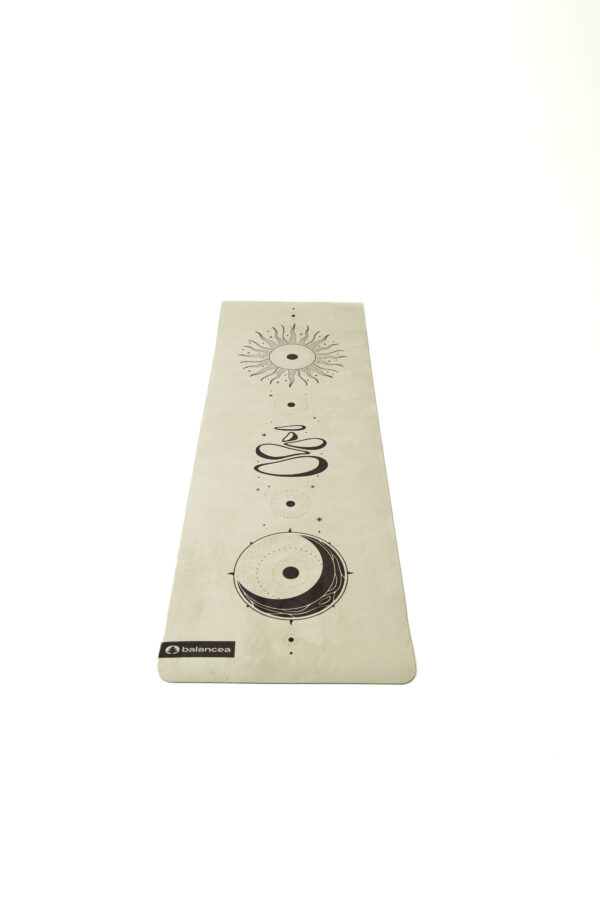 Beige Stone Yoga Mat 5mm Non Slip Suede & TPE - Eco-Friendly Fitness & Exercise Mat for Home Gym, Pilates, Gaiam, Hot Yoga, and Meditation - Lightweight Durable 72 x 24 inch Workout Mat for Women & Men