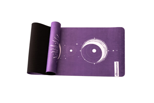 Lavender Stone Yoga Mat 5mm Non Slip Suede & TPE - Eco-Friendly Fitness & Exercise Mat for Home Gym, Pilates, Gaiam, Hot Yoga, and Meditation - Lightweight Durable 72 x 24 inch Workout Mat for Women & Men - Image 3