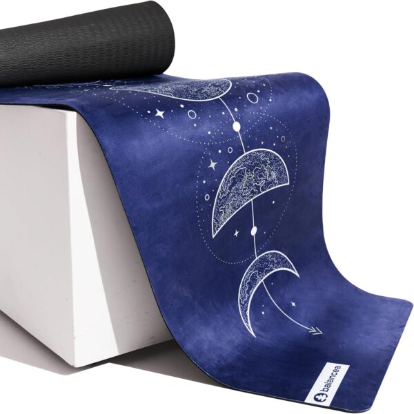 Blue Moon Yoga Mat 5mm Non Slip Suede & TPE - Eco-Friendly Fitness & Exercise Mat for Home Gym, Pilates, Gaiam, Hot Yoga, and Meditation - Lightweight Durable 72 x 24 inch Workout Mat for Women & Men - Image 2